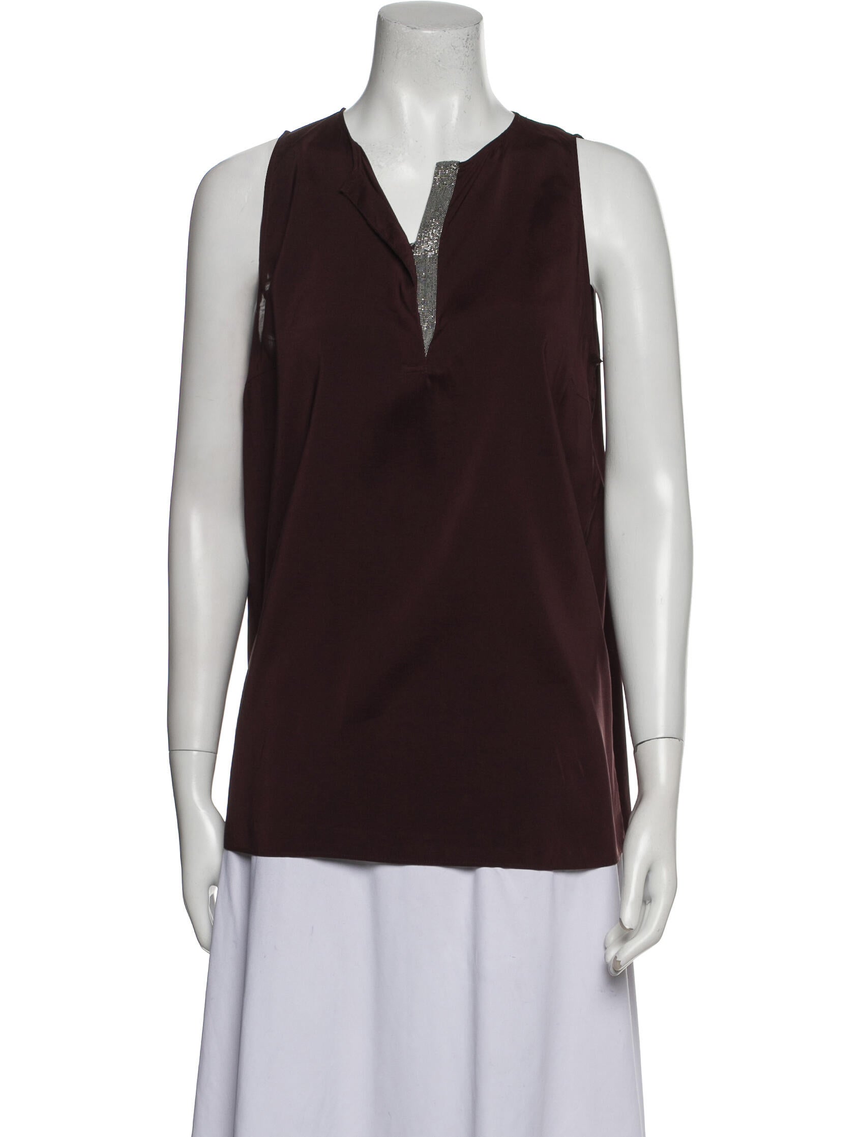 Brunello Cucinelli V-Neck Sleeveless Top