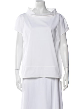 Brunello Cucinelli Cowl Neck Short Sleeve T-Shirt