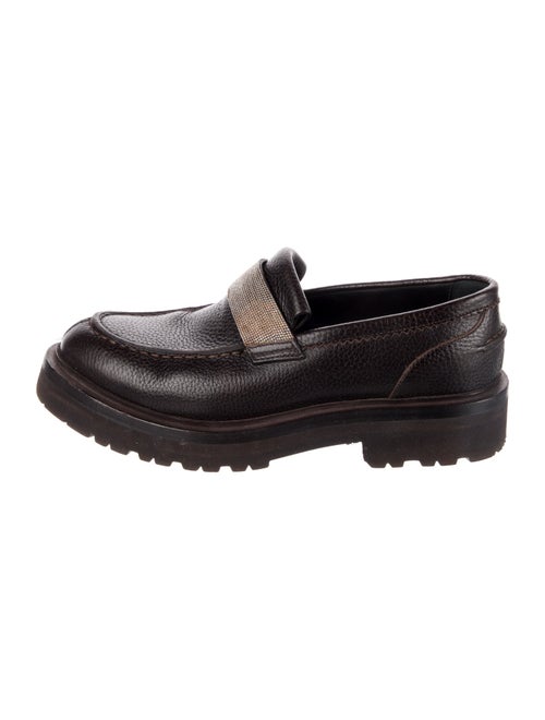Brunello Cucinelli Monili Leather Loafers