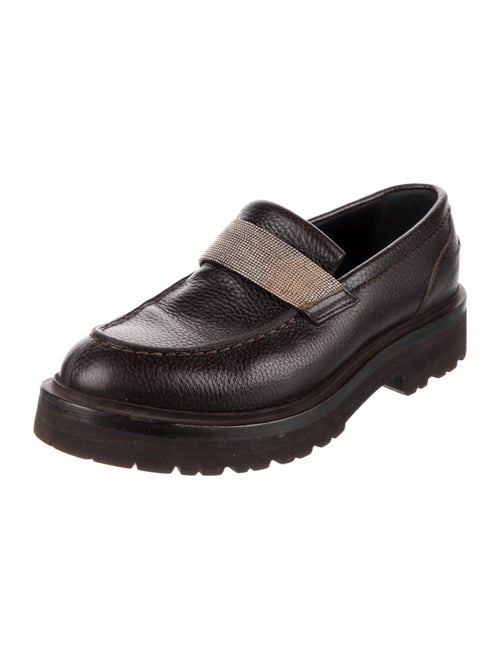 Brunello Cucinelli Monili Leather Loafers