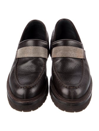 Brunello Cucinelli Monili Leather Loafers