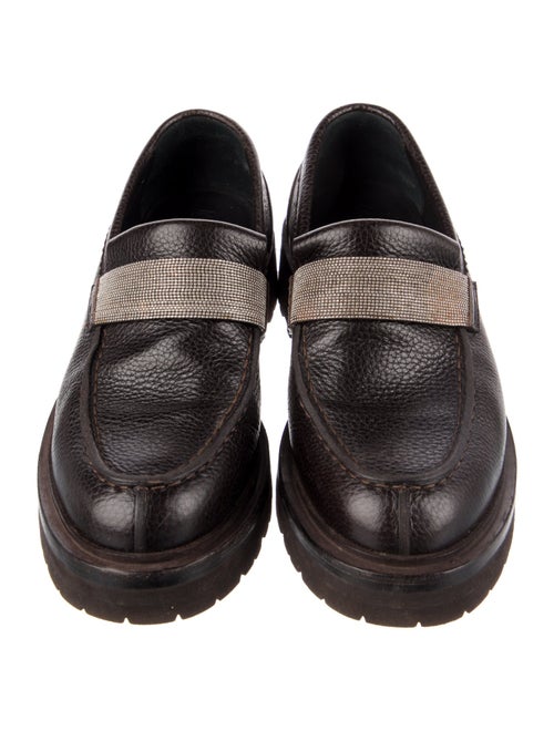 Brunello Cucinelli Monili Leather Loafers