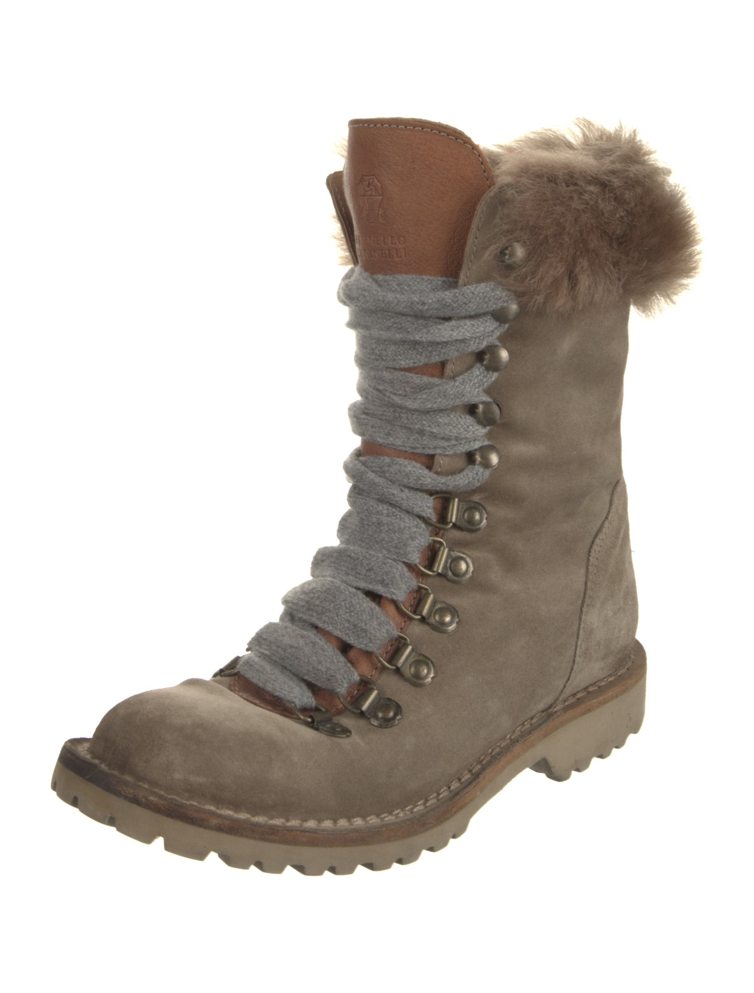 Brunello Cucinelli Suede Combat Boots