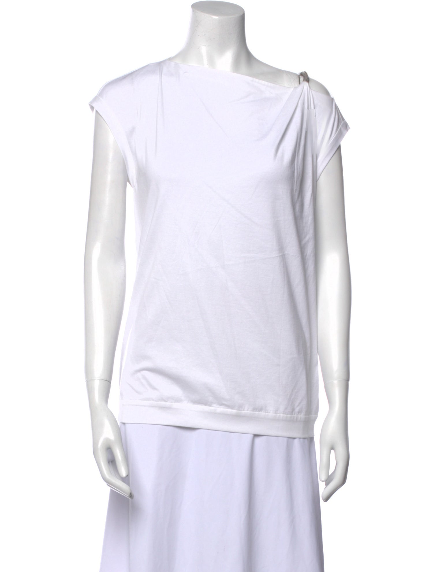 Brunello Cucinelli Bateau Neckline Short Sleeve Top w/ Tags