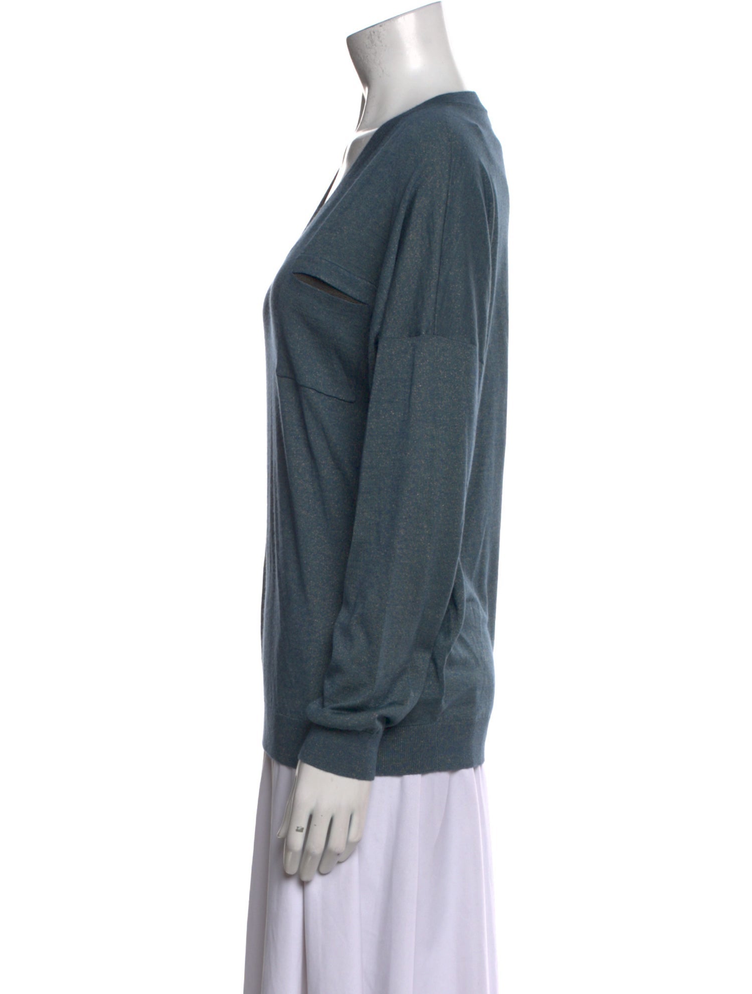 Brunello Cucinelli V-Neck Long Sleeve Sweatshirt