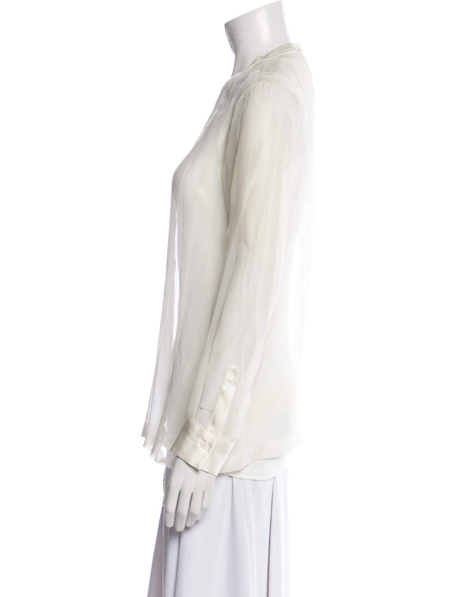 Brunello Cucinelli Silk Crew Neck Blouse