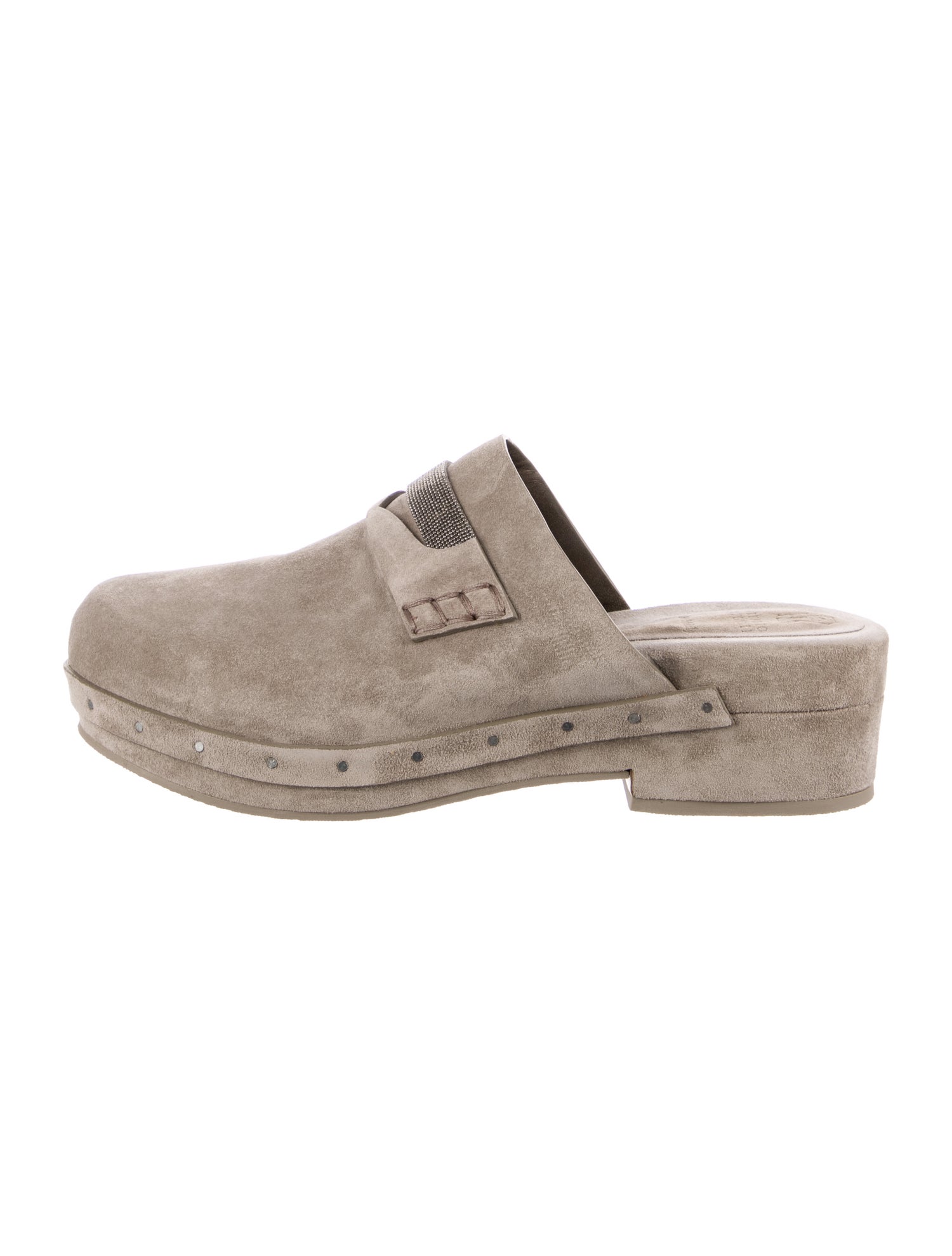 Brunello Cucinelli Monili Suede Mules