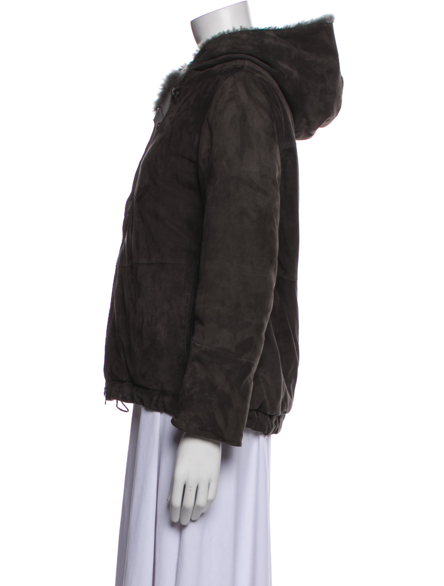 Brunello Cucinelli Leather Faux Fur Jacket