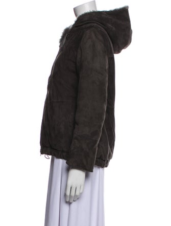 Brunello Cucinelli Leather Faux Fur Jacket