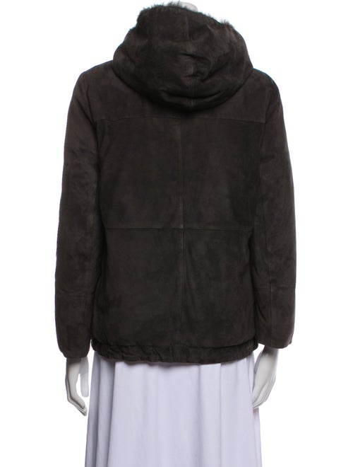 Brunello Cucinelli Leather Faux Fur Jacket