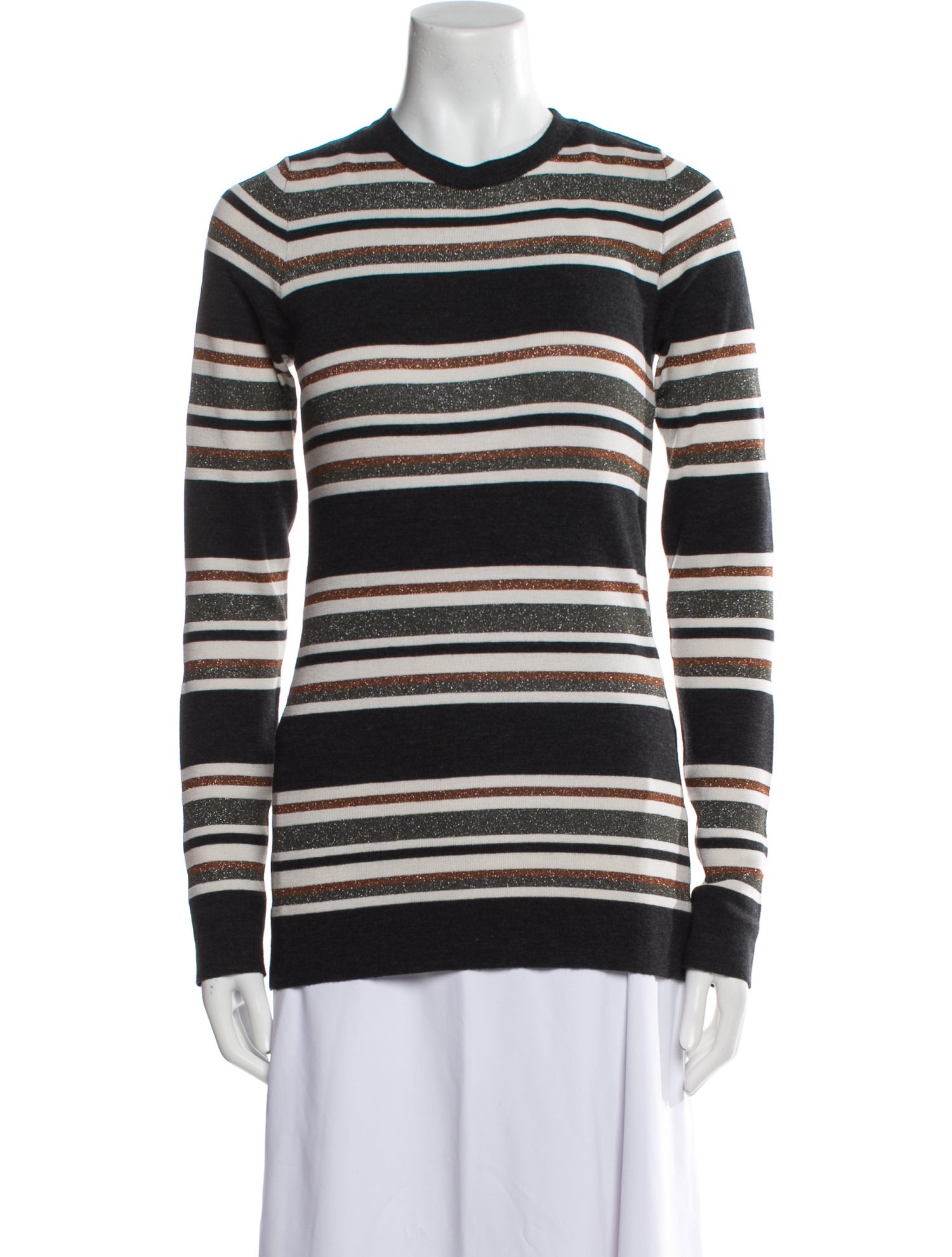 Brunello Cucinelli Virgin Wool Striped Sweatshirt