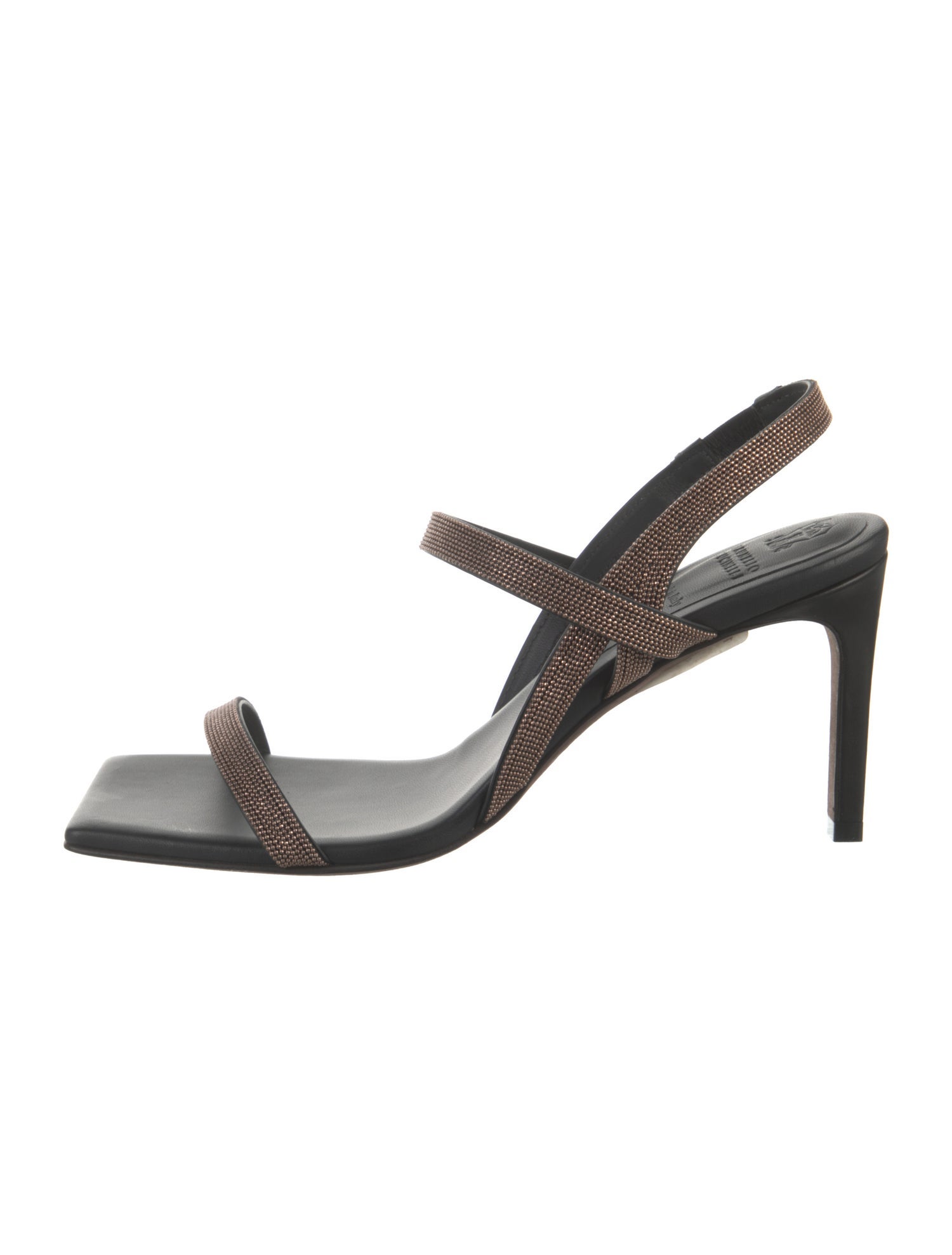 Brunello Cucinelli Monili Leather Slingback Sandals