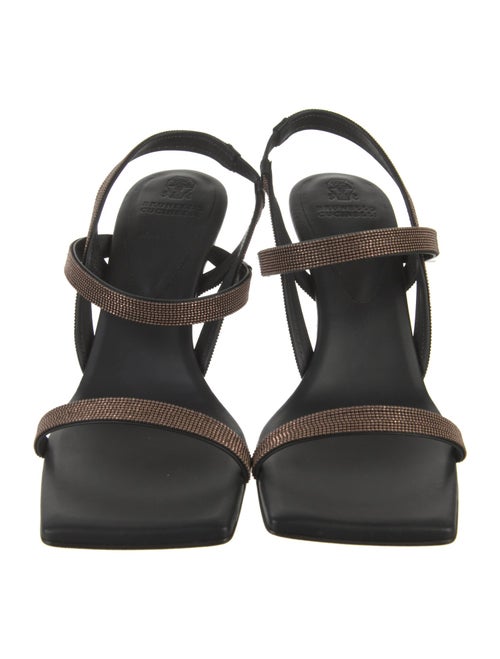 Brunello Cucinelli Monili Leather Slingback Sandals