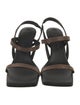Brunello Cucinelli Monili Leather Slingback Sandals