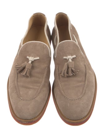 Brunello Cucinelli Suede Tassel Accents Loafers