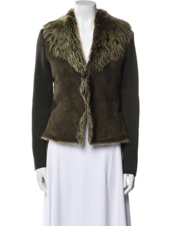 Brunello Cucinelli Cashmere Printed Faux Fur Jacket