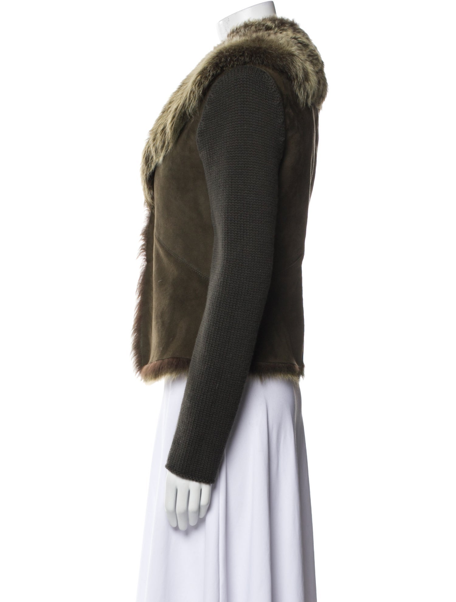 Brunello Cucinelli Cashmere Printed Faux Fur Jacket