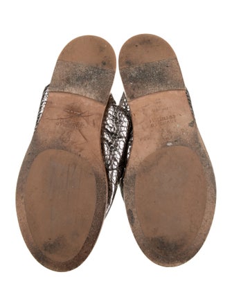Brunello Cucinelli Monili Embossed Leather Slides