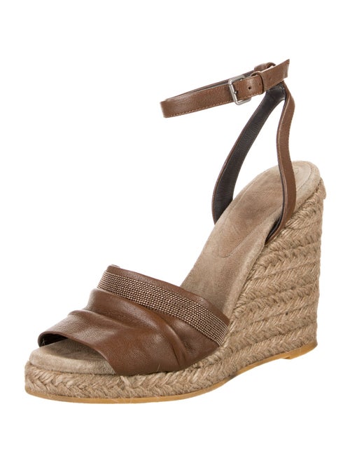 Brunello Cucinelli Monili Leather Espadrilles