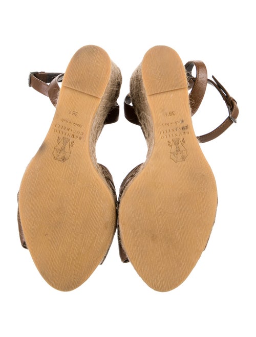 Brunello Cucinelli Monili Leather Espadrilles