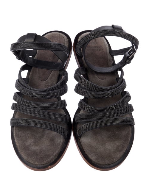 Brunello Cucinelli Leather Gladiator Sandals