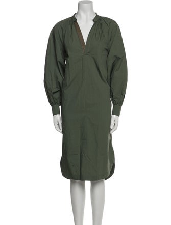 Brunello Cucinelli V-Neck Midi Length Dress