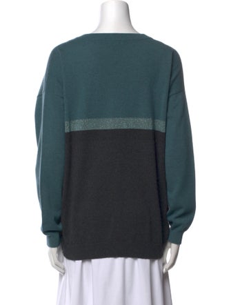 Brunello Cucinelli Cashmere Colorblock Pattern Sweatshirt