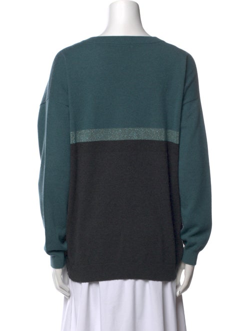 Brunello Cucinelli Cashmere Colorblock Pattern Sweatshirt