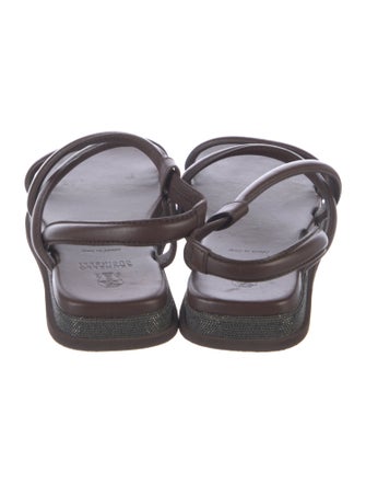 Brunello Cucinelli Monili Leather Sandals