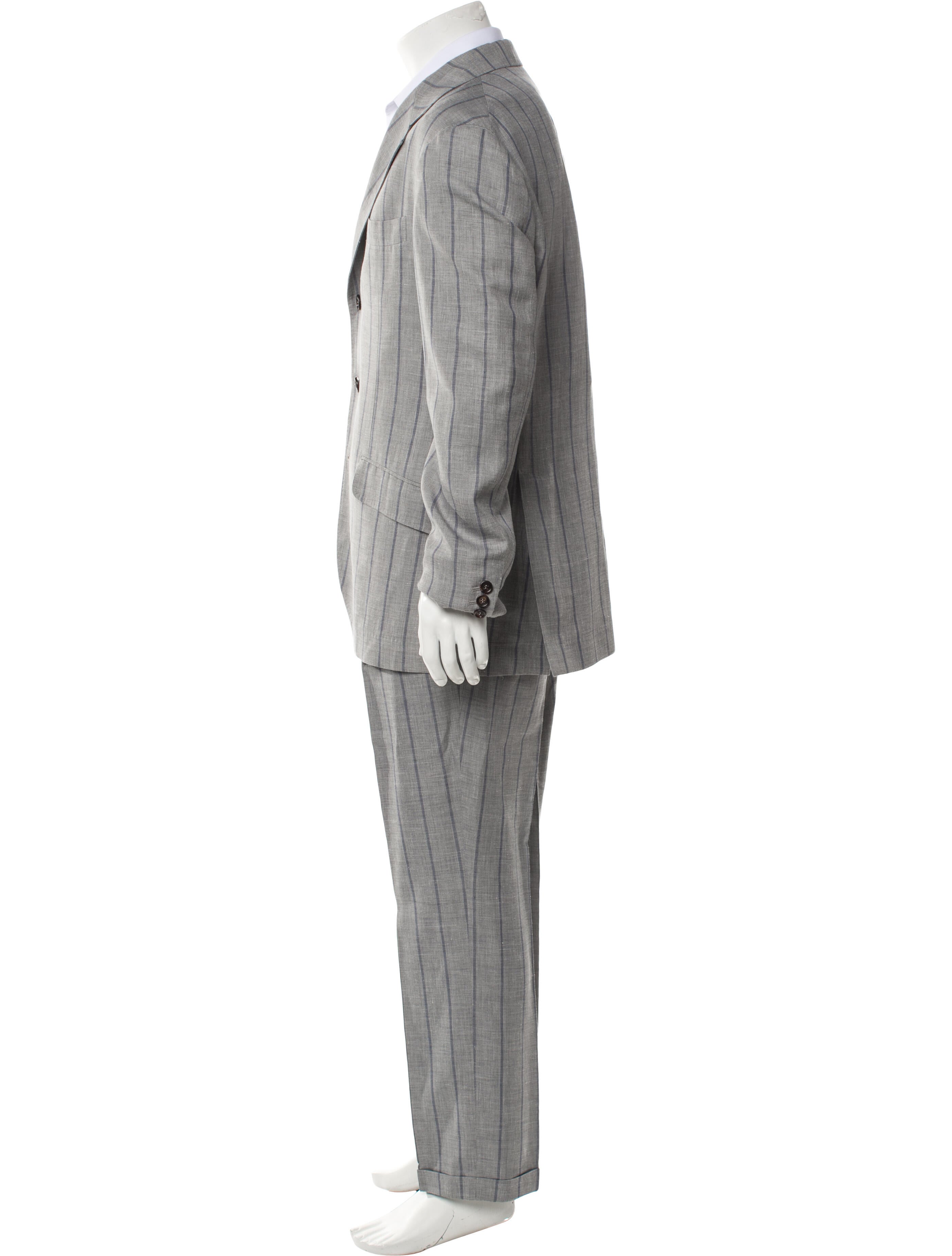 Brunello Cucinelli Wool Striped Two-Piece Suit