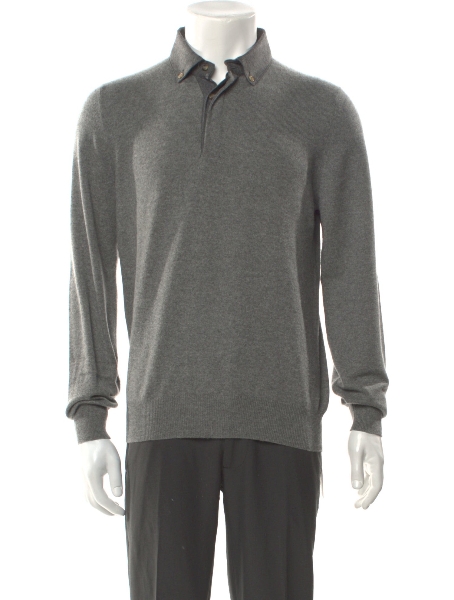 Brunello Cucinelli Cashmere Mock Neck Polo Sweater