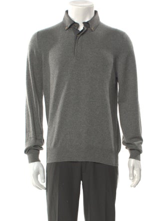 Brunello Cucinelli Cashmere Mock Neck Polo Sweater