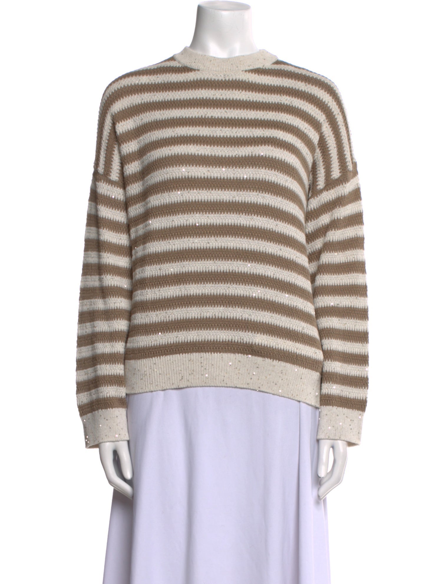 Brunello Cucinelli Striped Crew Neck Sweater w/ Tags