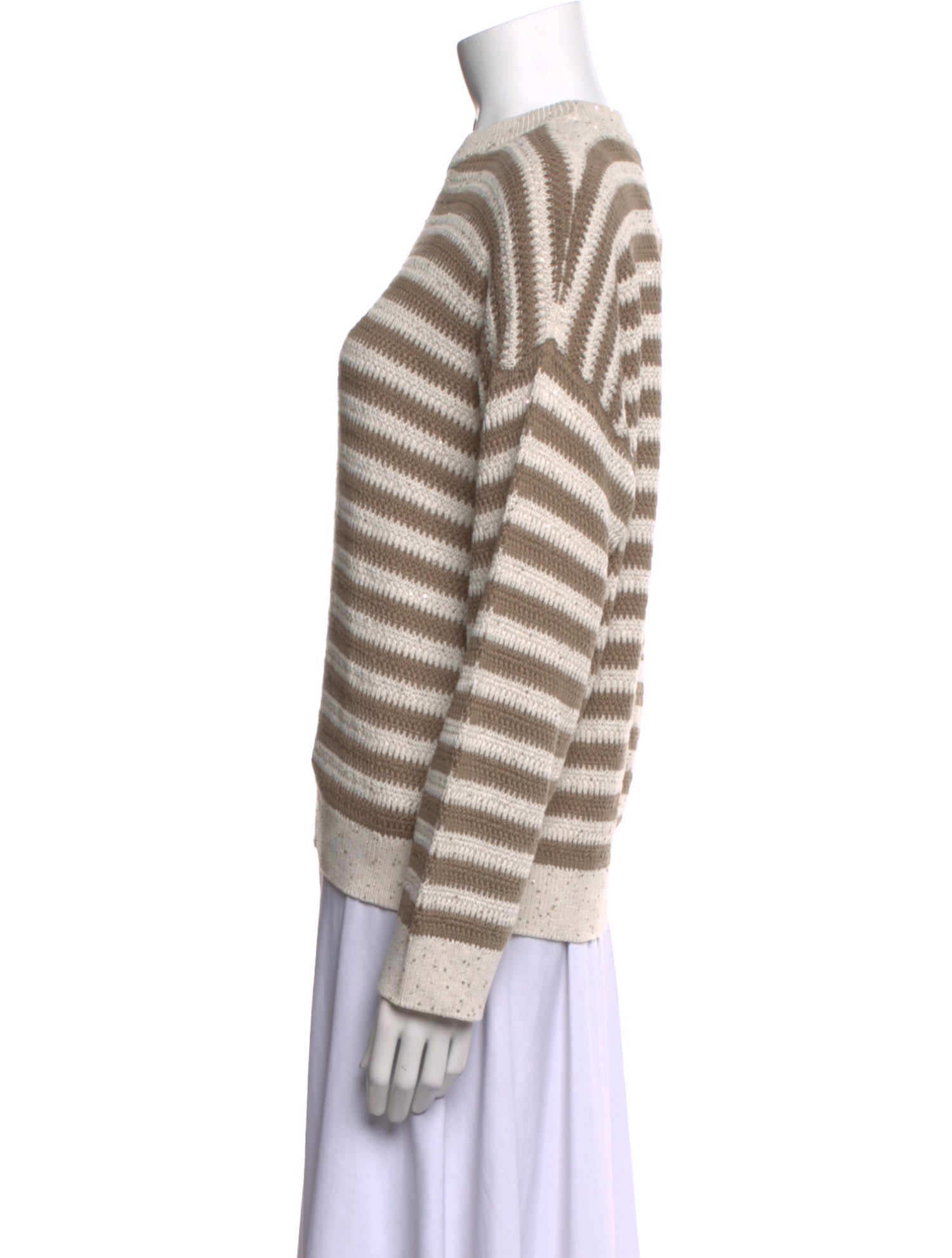 Brunello Cucinelli Striped Crew Neck Sweater w/ Tags