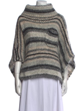 Brunello Cucinelli Striped Turtleneck Sweater