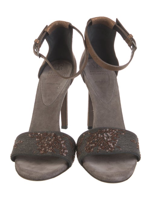 Brunello Cucinelli Monili Suede Sandals