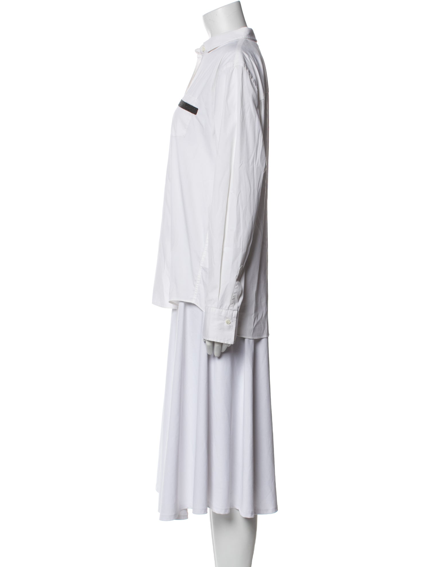 Brunello Cucinelli Long Sleeve Button-Up Top