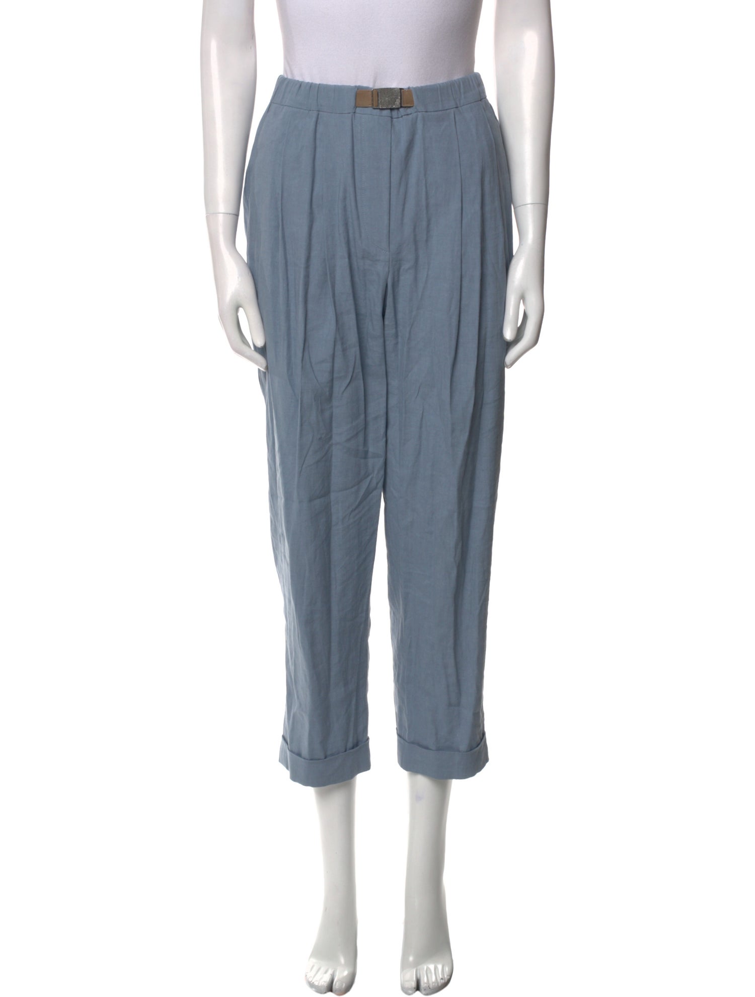 Brunello Cucinelli Linen Straight Leg Pants