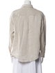 Brunello Cucinelli Linen Long Sleeve Button-Up Top