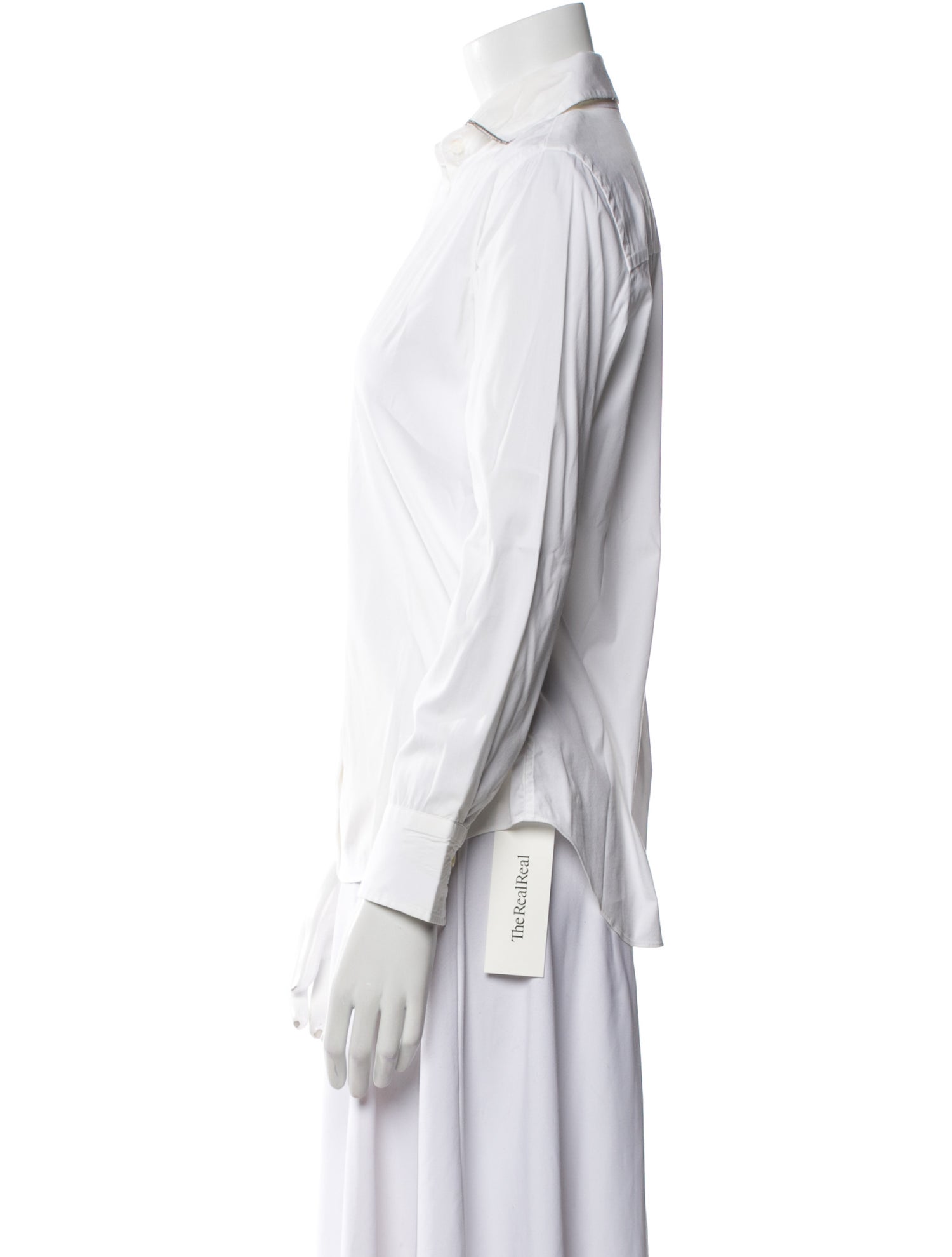 Brunello Cucinelli Long Sleeve Button-Up Top