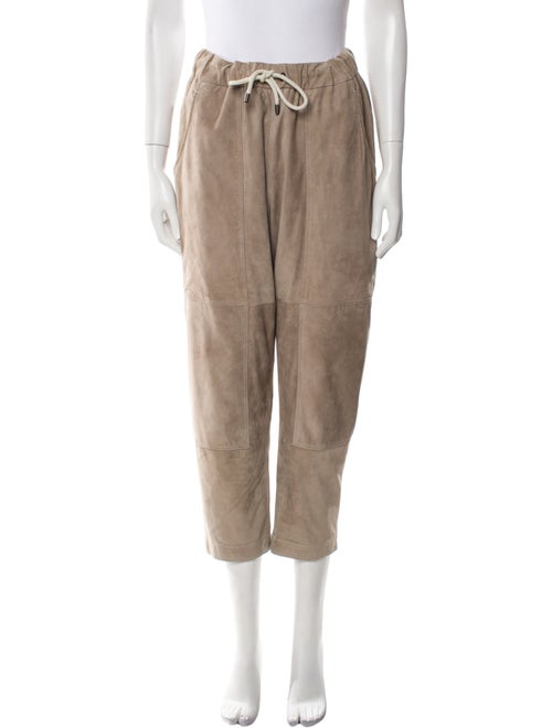Brunello Cucinelli Leather Straight Leg Pants