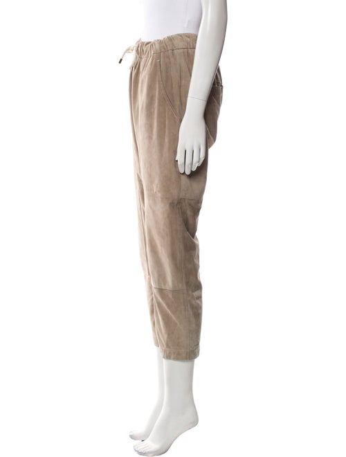 Brunello Cucinelli Leather Straight Leg Pants