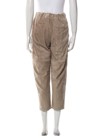 Brunello Cucinelli Leather Straight Leg Pants