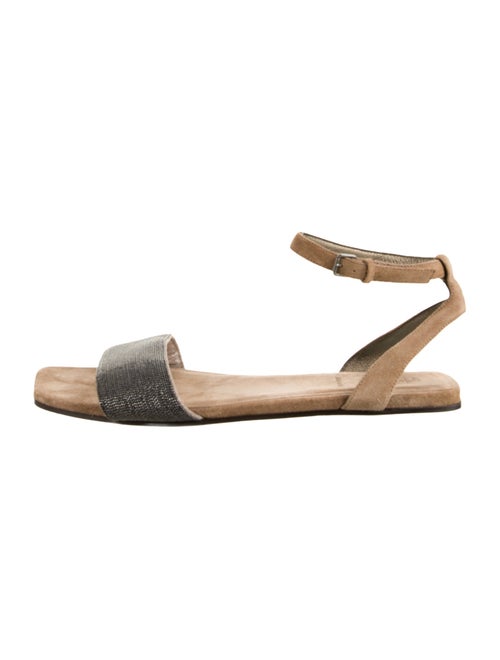 Brunello Cucinelli Leather Colorblock Pattern Espadrilles