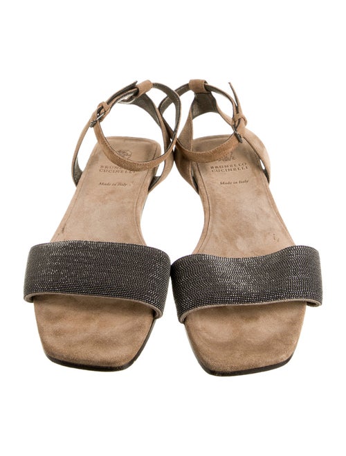 Brunello Cucinelli Leather Colorblock Pattern Espadrilles