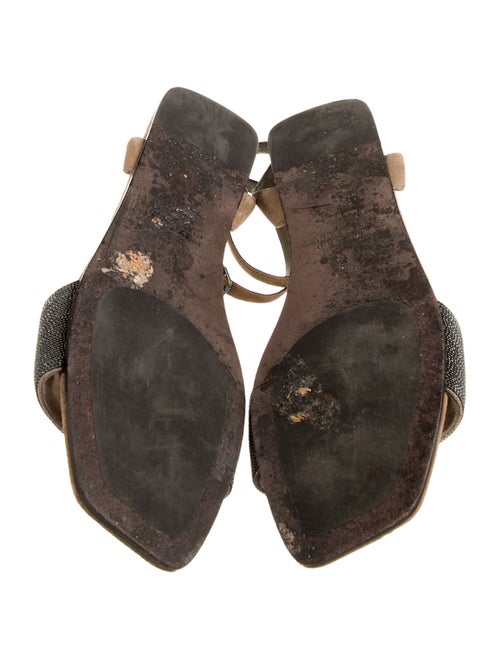 Brunello Cucinelli Leather Colorblock Pattern Espadrilles