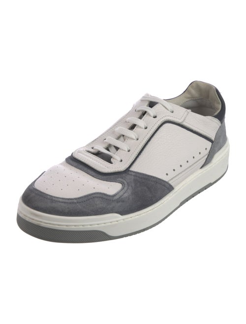 Brunello Cucinelli Leather Colorblock Pattern Sneakers