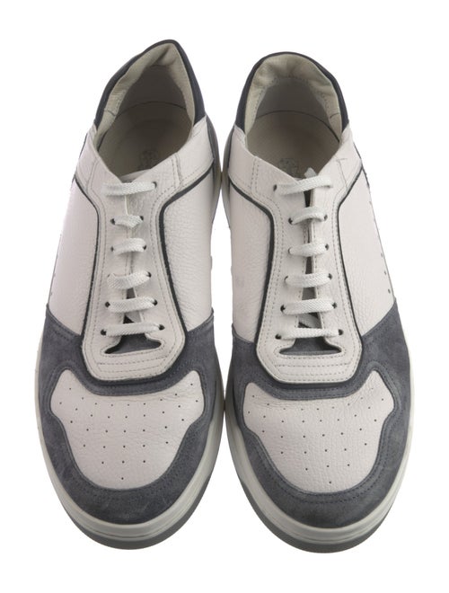 Brunello Cucinelli Leather Colorblock Pattern Sneakers