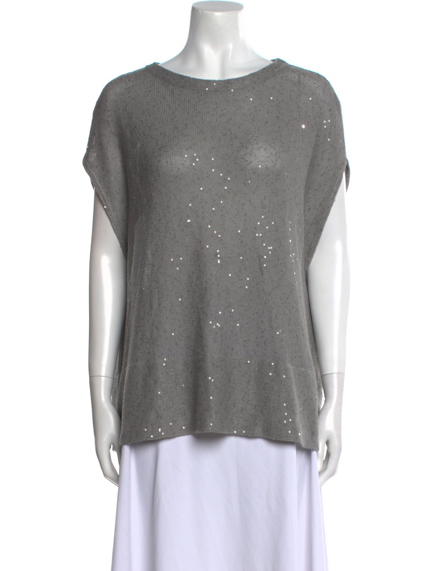 Brunello Cucinelli Linen Bateau Neckline Sweater