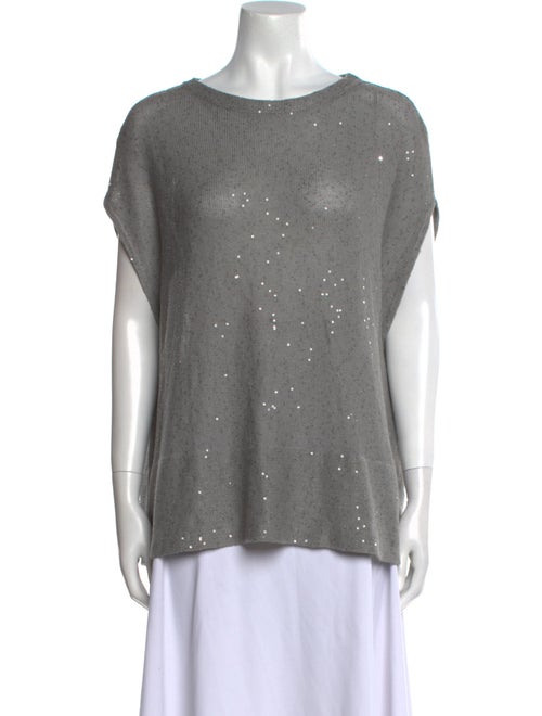 Brunello Cucinelli Linen Bateau Neckline Sweater